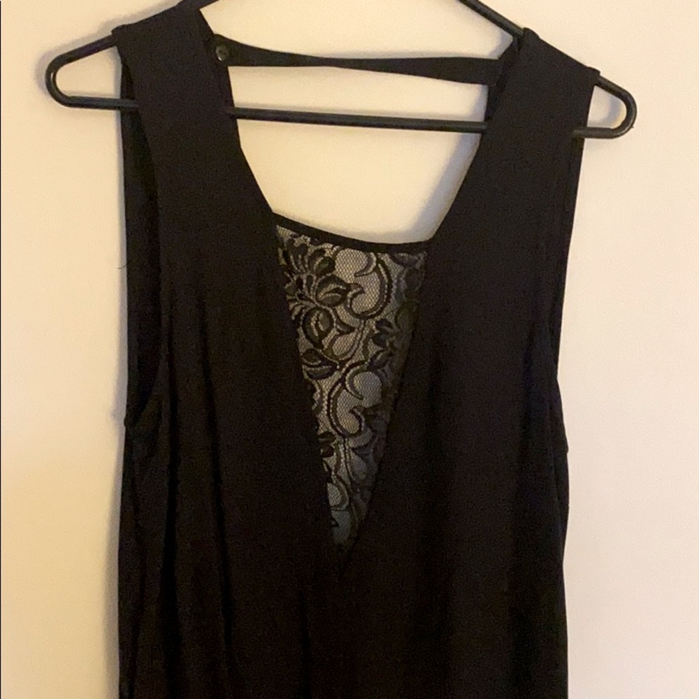 Black laced V-neck Romper one piece